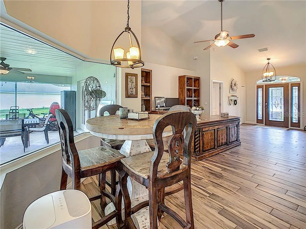 Open living and dining space
